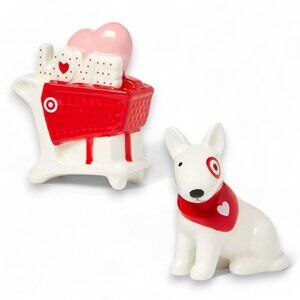 Target Spritz Valentine's Day Ceramic Bullseye Dog & Heart Shopping Cart